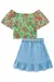 Imagem do Conjunto Infantil de Blusa Boxy em Tule e Saia em Jeans - Kukiê 73909