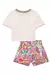 Imagem do Conjunto de Blusa Boxy Over em Malha Textura e Shorts em Sarja Ônix com Elastano - Kukiê 77948