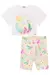 Conjunto Infantil de Blusa Boxy Over em Meia Malha e Biker em Jacquard Catarina- Kukie - 74180 - Looks Babilice