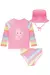 Conjunto Infantil de Blusa Calcinha e Chapéu em Malha com Proteção UV 50+ Kukiê 75553 - Looks Babilice