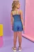 Conjunto de Blusa Cropped e Short Saia em Jeans Liz com Elastano- Kukiê 78384 - Looks Babilice
