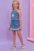 Conjunto de Blusa Cropped e Short Saia em Jeans Liz com Elastano- Kukiê 78384 - comprar online