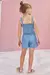 Conjunto Infantil de Blusa Cropped e Shorts em Sarja Daryl com Elastano- Infanti- 76830 - loja online