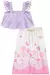 Imagem do Conjunto Infantil de Blusa Cropped em Linho Rústico e Saia Midi em Air Flow Kukiê 74152