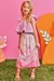Conjunto Infantil de Blusa Cropped em Linho Rústico e Saia Midi em Air Flow Kukiê 74152 na internet