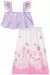 Conjunto Infantil de Blusa Cropped em Linho Rústico e Saia Midi em Air Flow Kukiê 74152 - loja online