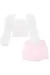 Conjunto de Blusa Cropped em Tricoline e Short-saia em Sarja com Elastano - Kukie 71652 - loja online