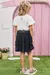 Conjunto Infantil de Blusa Cropped em Visco Twill e Saia em Tule. Com Shorts Embutido - Infanti - 77961 na internet