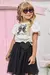 Conjunto Infantil de Blusa Cropped em Visco Twill e Saia em Tule. Com Shorts Embutido - Infanti - 77961 - comprar online