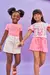 Conjunto Infantil de Blusa em Canelado e Short Saia em Sarja Ônix com Elastano - Kukiê 78315 - Looks Babilice
