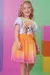 Conjunto Infantil de Blusa em Cotton e Saia em Tela (com Shorts Embutido) Kukiê 75074 - comprar online