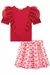 Conjunto Infantil Blusa em Malha e Tule e Saia em Chiffon Brilho (com Shorts Embutido) -Kukie - 75070 - Looks Babilice