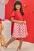 Conjunto Infantil Blusa em Malha e Tule e Saia em Chiffon Brilho (com Shorts Embutido) -Kukie - 75070 na internet
