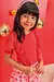 Conjunto Infantil Blusa em Malha e Tule e Saia em Chiffon Brilho (com Shorts Embutido) -Kukie - 75070 - comprar online