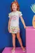 Conjunto Infantil de Blusa em Meia Malha e Short Saia em Jacquard Textura- Kukiê 75733 - Looks Babilice