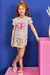 Conjunto Infantil de Blusa em Meia Malha e Short Saia em Jacquard Textura- Kukiê 75733 - comprar online