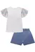 Imagem do Conjunto infantil de Short Jeans Liz com Elastano com Blusa em Canelado Mauí Kukiê -77210