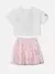 Conjunto Infantil Blusa e Saia com Tulê Bordado Minie Mouse (Short Embutido) Animê N3483 na internet