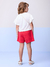 Blusa Infantil Branca Babados e Bordado Cerejas -Momi H5534 - Looks Babilice