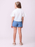 Camisa Infantil Manga Curta Gola Strass - Momi H5551 na internet