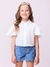 Camisa Infantil Manga Curta Gola Strass - Momi H5551 - Looks Babilice