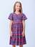 Vestido Infantil Babado Manga Curta Estampado - Momi - H5576 - Looks Babilice