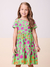 Vestido Infantil Estampado Carinhas Mangas Curtas - MOMI H5586 - Looks Babilice