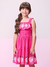 Vestido Infantil Pink Rodado e Alça Franzida- MOMI H5587 - Looks Babilice