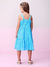 Vestido Infantil em Linho Bordado Alças Saia Babado - MOMI- H5589 - Looks Babilice