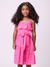 Vestido Infantil Pink Laise com Laço - Momi - H5590 - Looks Babilice