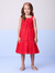 Vestido Infantil Lese Lação e Babado Vermelho- Momi - H5593 - comprar online