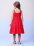 Vestido Infantil Lese Lação e Babado Vermelho- Momi - H5593 na internet