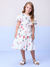 Vestido Infantil Branco Floral Laço Cintura - Momi - H5595 - comprar online