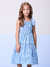 Vestido Infantil Azul Bordado -Momi H5599 - Looks Babilice
