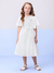 Vestido Infantil Lese Bordado e Laço Cintura- Momi - H5606 - comprar online