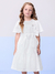 Vestido Infantil Lese Bordado e Laço Cintura- Momi - H5606 - Looks Babilice