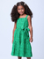 Vestido Infantil Verde Laise Alças e Babado -Momi H5607 - Looks Babilice