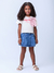 Shorts-Saia Jeans Infantil Estilo Colegial- Momi - H5612 - comprar online