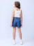 Shorts Jeans Infantil Cós Elástico Strass - Momi H5614 - Looks Babilice