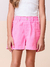 Short Infantil de Sarja Rosa Neon com Glitter -Momi H5621 - Looks Babilice