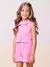 Colete Infantil de Sarja Rosa Neon com Glitter -Momi H5636 - loja online