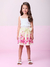 Conjunto Infantil Blusa de Laise com Babado e Saia Floral - MOMI H5682 - comprar online