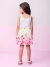 Conjunto Infantil Blusa de Laise com Babado e Saia Floral - MOMI H5682 na internet