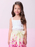 Conjunto Infantil Blusa de Laise com Babado e Saia Floral - MOMI H5682 - Looks Babilice