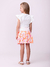 Conjunto Infantil Saia Estampado (Short Interno) e Blusa Mangas de Babados - MOMI H5685 na internet