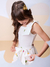 Conjunto Infantil Branco Bordado Flores - MOMI H5699 - Looks Babilice