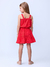 Conjunto Infantil Lese Cropped Alças e Saia Babado Vermelho- Momi - H5725 na internet