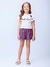 Conjunto Infantil Blusa Babado e Short Azul com Estampa - MOMI H5728 - comprar online