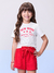 Conjunto Infantil Blusa com Strass e Short Laço -MOMI H5746 - Looks Babilice