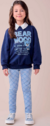 Conjunto Infantil Azul Manga Longas -Momi - H6510 na internet